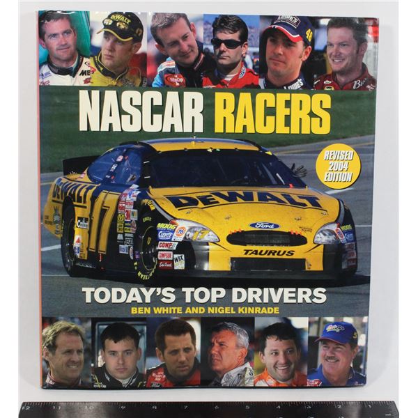 NASCAR RACERS HARDCOVER BOOK. INCLUDES INFO ON