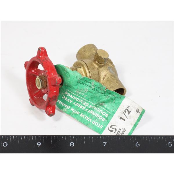 STOP VALVE WITH DRAIN 1/2