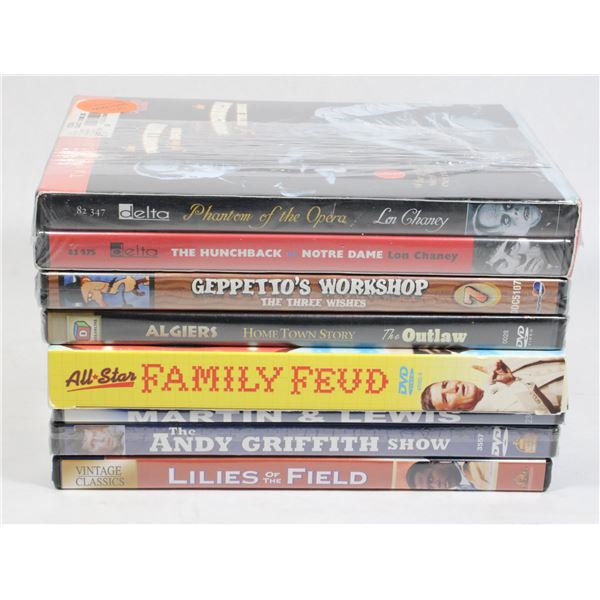 BUNDLE OF 8 VINTAGE CINEMA / TV DVDS ASSORTED