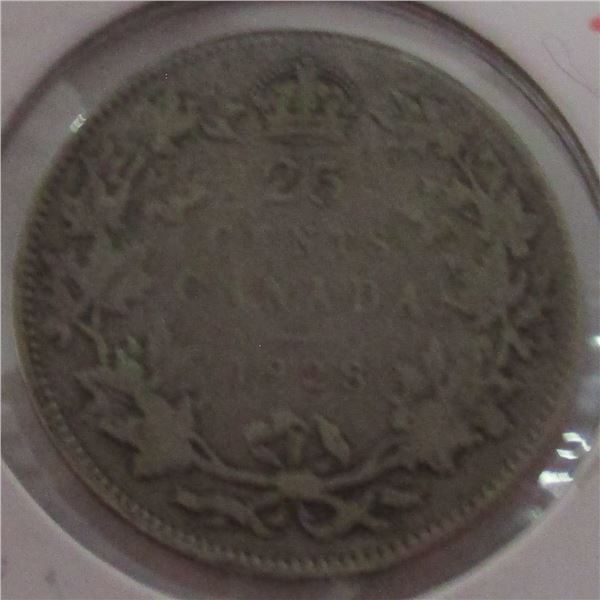 1928 CANADA KING GEORGE V SILVER QUARTER