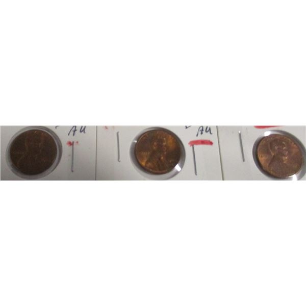 1975D/AU, 1988D/AU, 1990D/AU LAST OF USA LINCOLN PENNIES