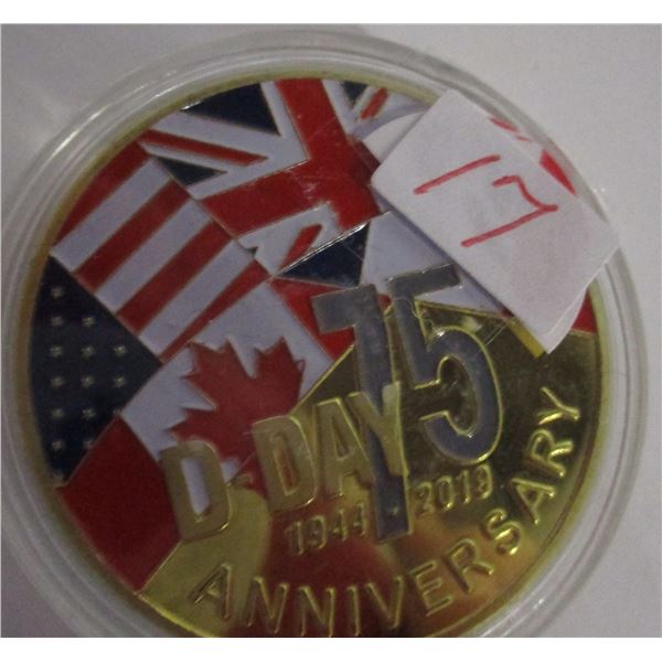 1944 - 2019 75 YEAR D-DAY NORMANDY LANDING CANADA COIN (CASED)