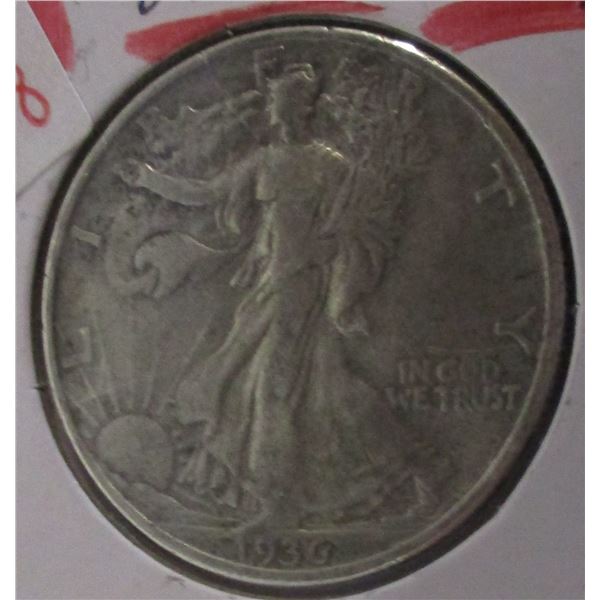 1936 USA WALKING LIBERTY SILVER HALF DOLLAR