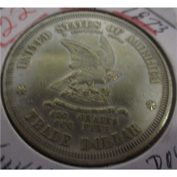 1873 USA SILVER TRADE DOLLAR