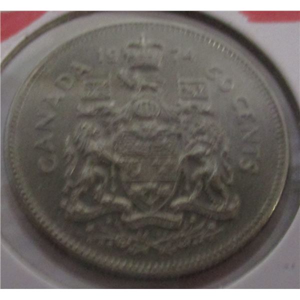 1974 UNCIRCULATED CANADA HALF DOLLAR