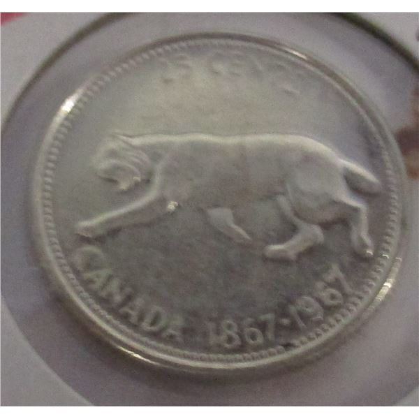 1867 - 1967 CANADA COUGAR SILVER QUARTER