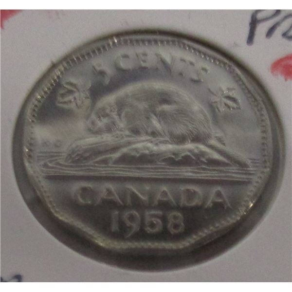 1958 PROOF CAMEO CANADA 12 SIDED NICKEL