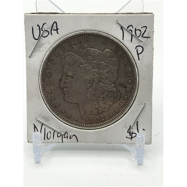 MORGAN USA SILVER DOLLAR - 1902  PHILADELPHIA MINT