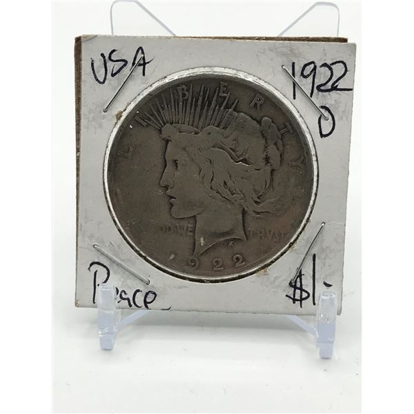 MORGAN USA SILVER DOLLAR - 1922 DENVER MINT