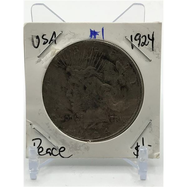 PEACE USA SILVER DOLLAR - 1924