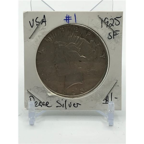 PEACE USA SILVER DOLLAR - 1925 MINTED IN SAN FRANCISCO