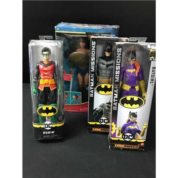 LOT OF 4 DC ACTION FIGURES IN ORIGINAL PACKAGING