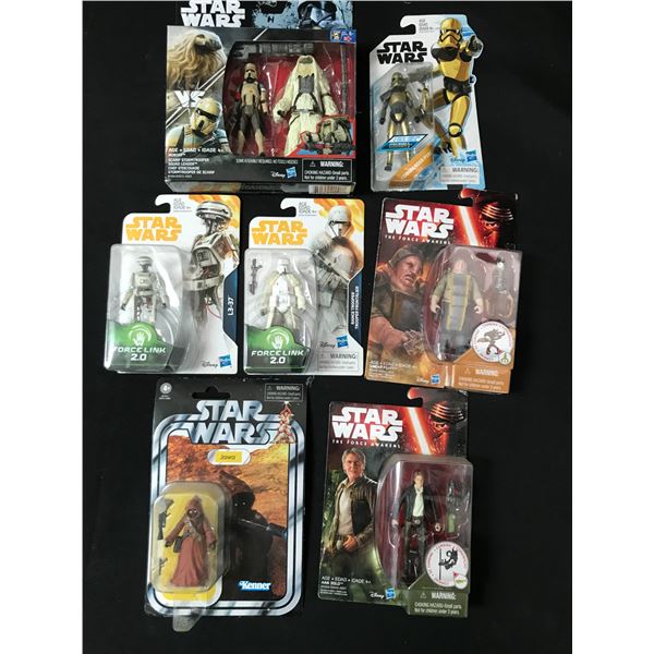 LOT OF 7 STAR WARS ACTION FIGURES IN ORIGINAL PACKAGING