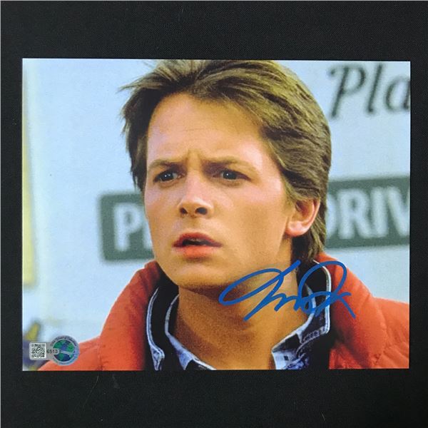 MICHAEL J FOX SIGNED BACK TO THE FUTURE 8X10 - WWOC COA