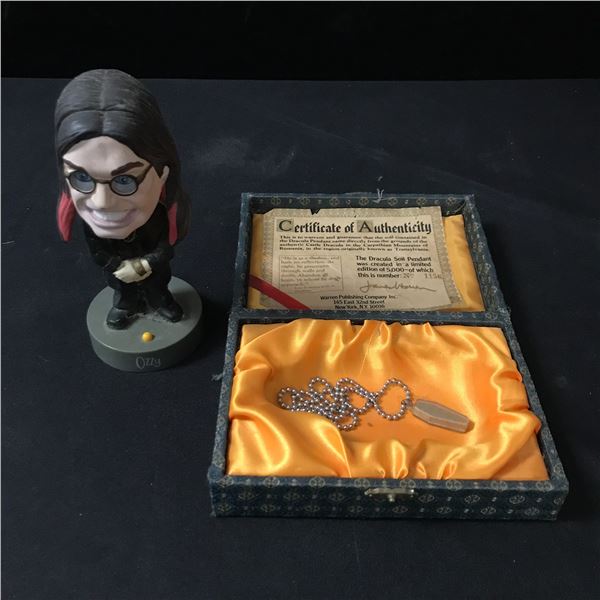 OZZY OSBORNE BOBBY HEAD WITH AUTHENTIC DIRT FROM CASTLE DRACULA