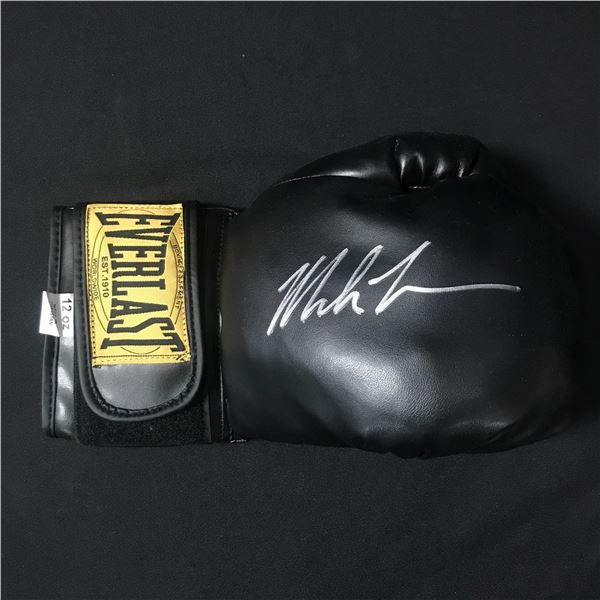 MIKE TYSON SIGNED BLACK EVERLAST BOXING GLOVE - WWOC COA