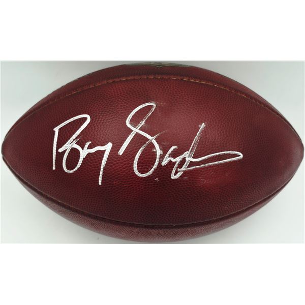 BARRY SANDERS SIGNED FOOTBALL - BECKETT COA