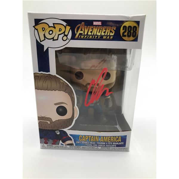 CHRIS EVANS SIGNED CAPTAIN AMERICA FUNKO POP - KB COA