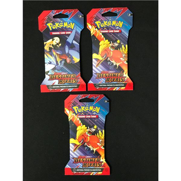 LOT OF 3 POKEMON TCG SCARLET & VIOLET DESTINED RIVALS SEALED BOOSTER PACKS