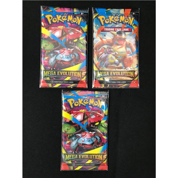 LOT OF 3 POKEMON TCG MEGA EVOLUTION SEALED BOOSTER PACKS
