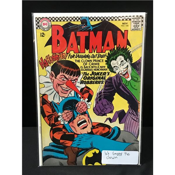 BATMAN #186 1ST GAGGY THE CLOWN - DC COMICS