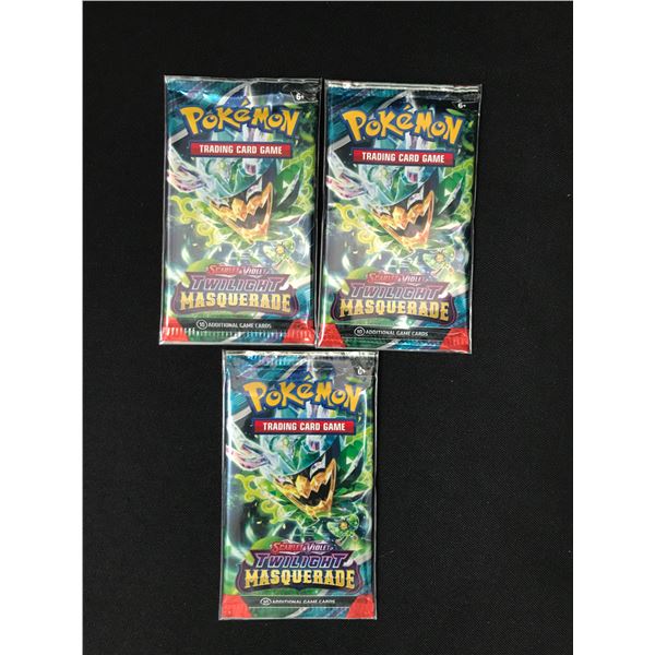 LOT OF 3 POKEMON TCG SCARLET & VIOLET TWILIGHT MASQUERADE SEALED BOOSTER PACKS