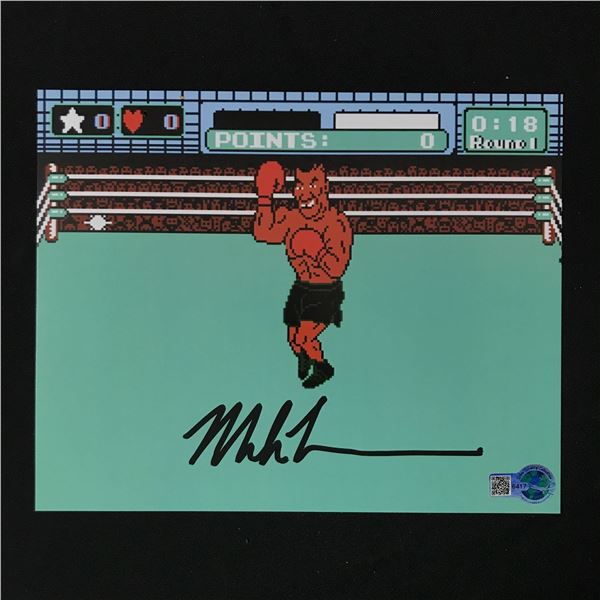 MIKE TYSON SIGNED PUNCH OUT 8X10 - WWOC COA
