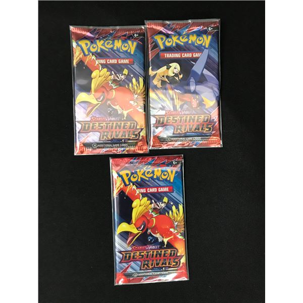 LOT OF 3 POKEMON TCG SCARLET & VIOLET DESTINED RIVALS SEALED BOOSTER PACKS