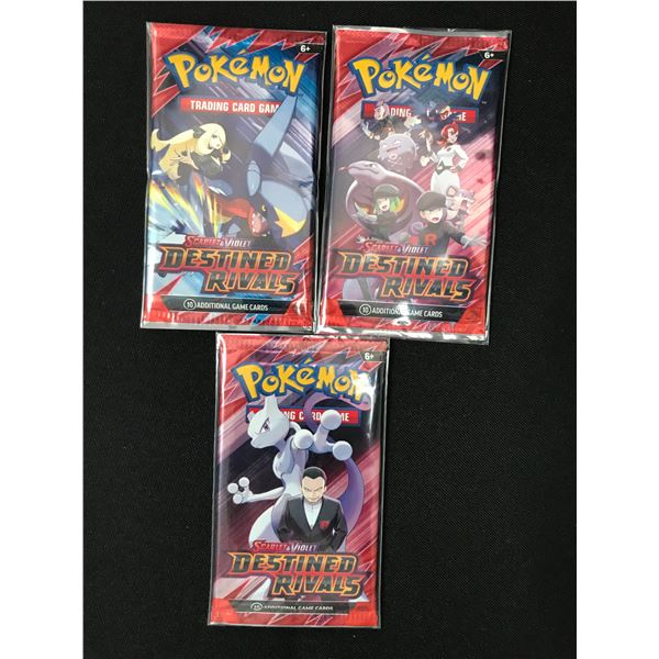 LOT OF 3 POKEMON TCG SCARLET & VIOLET DESTINED RIVALS SEALED BOOSTER PACKS