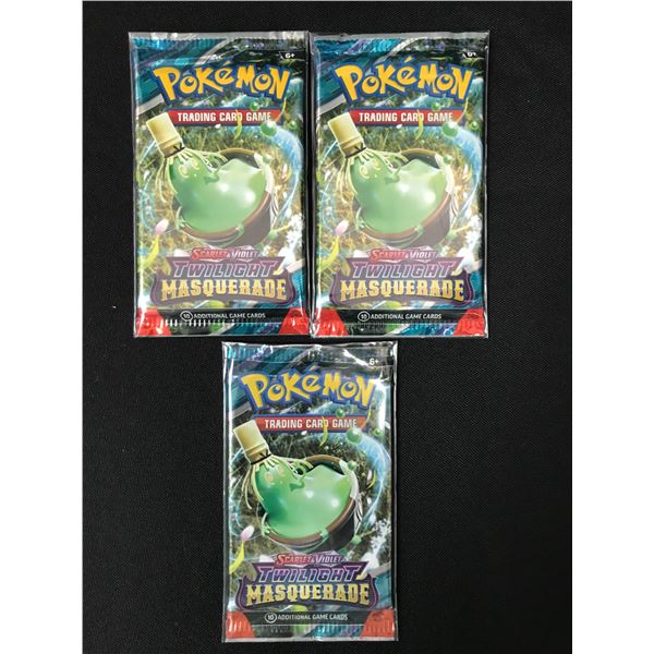 LOT OF 3 POKEMON TCG SCARLET & VIOLET TWILIGHT MASQUERADE SEALED BOOSTER PACKS