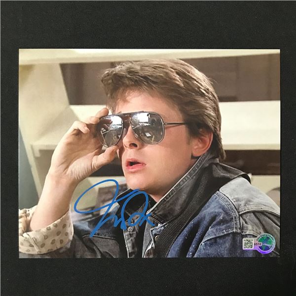 MICHAEL J FOX SIGNED BACK TO THE FUTURE 8X10 - WWOC COA