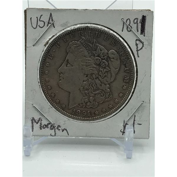 MORGAN SILVER DOLLAR - 1891 PHILADELPHIA MINT