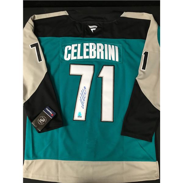 MACKLIN CELEBRINI SIGNED SAN JOSE SHARKS CUSTOM JERSEY - AUTOGRAPH ADDICTS COA