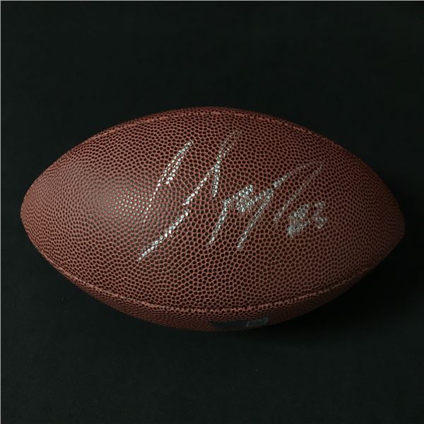 CHRISTIAN MCCAFFREY SIGNED MINI FOOTBALL (ACE COA)