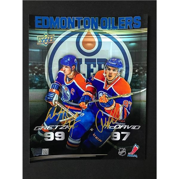 CONNOR MCDAVID AND WAYNE GRETZKY DUAL SIGNED 8X10 - ACE COA
