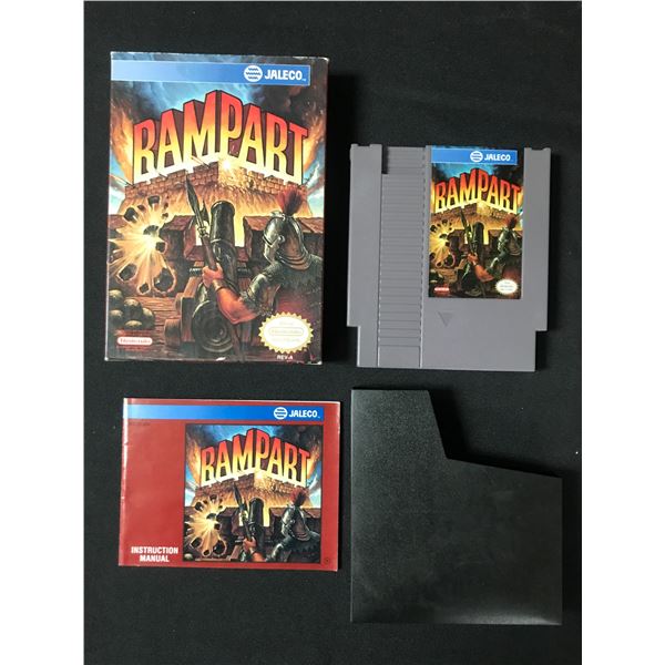 RAMPART NINTENDO ENTERTAINMENT SYSTEM GAME WITH ORIGINAL PACKING AND INSTRUCTION BOOKLET