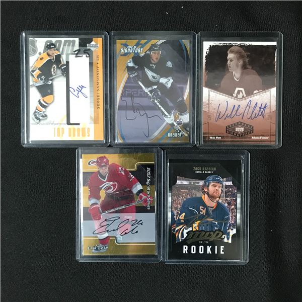 LOT OF 5 SPORTS CARDS - 4 SIGNED