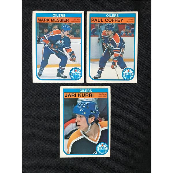 LOT OF 3 LOOSE EDMONTON OILERS STAR HOCKEY TRADING CARDS