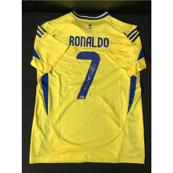 CHRISTIANO RONALDO SIGNED AL NASSR CUSTOM SOCCER JERSEY - ACE COA