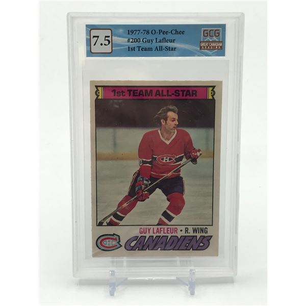 1977-78 OPC GUY LAFLEUR TRADING CARD - GCG GRADE 7.5