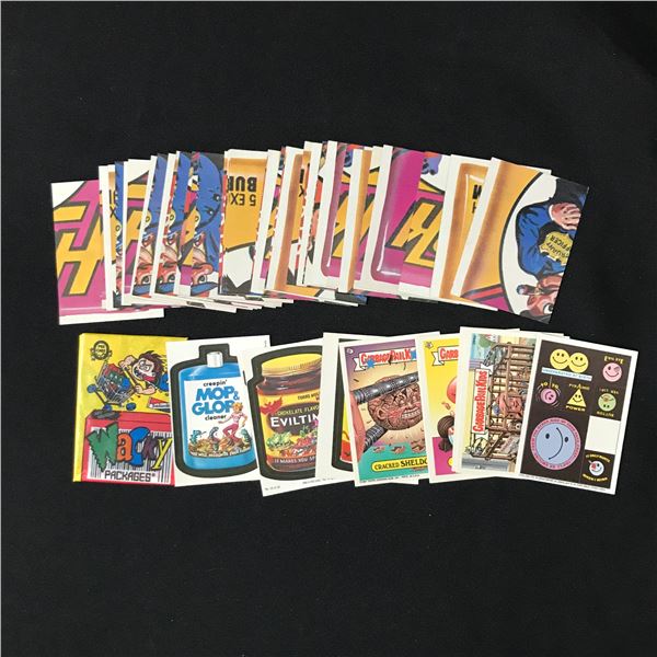 LOT OF VINTAGE GARBAGE PAIL KIDS AND WACHY OACKS TRADING CARDS