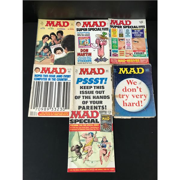 LOT OF 7 MAD COMICS
