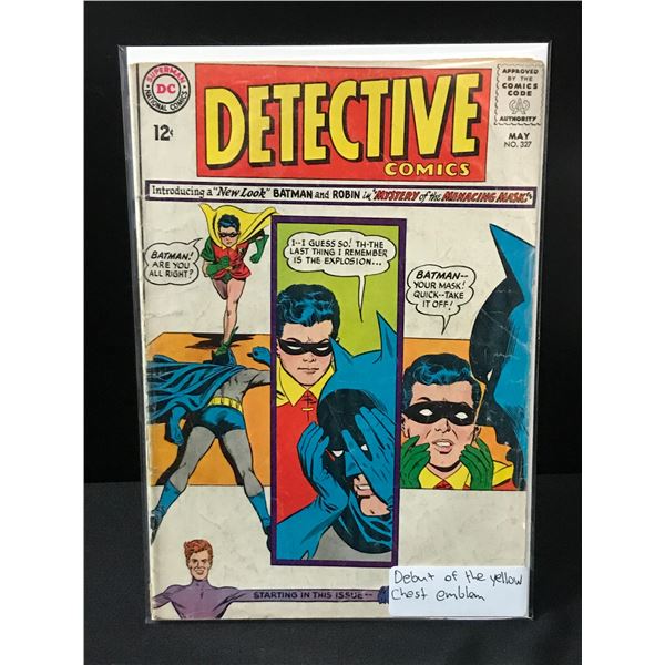 DETECTIVE COMICS #327 DEBUT OF THE YELLOW CHEST EMBLEM - DC COMICS