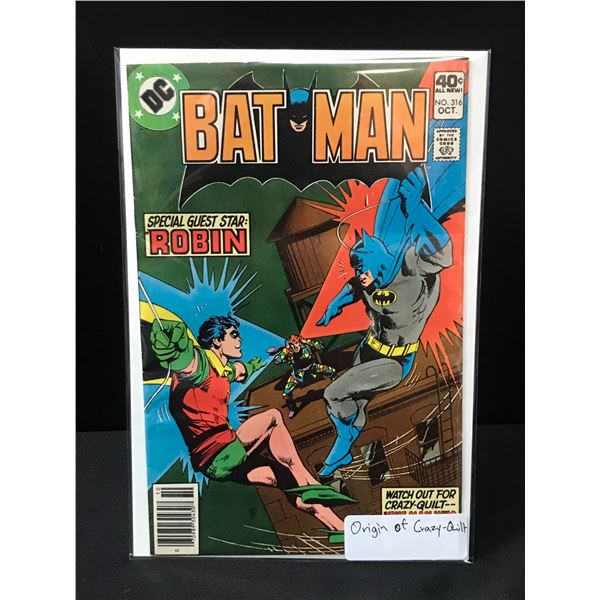 BATMAN #316 ORIGIN OF CRAZY QUILT - DC COMICS