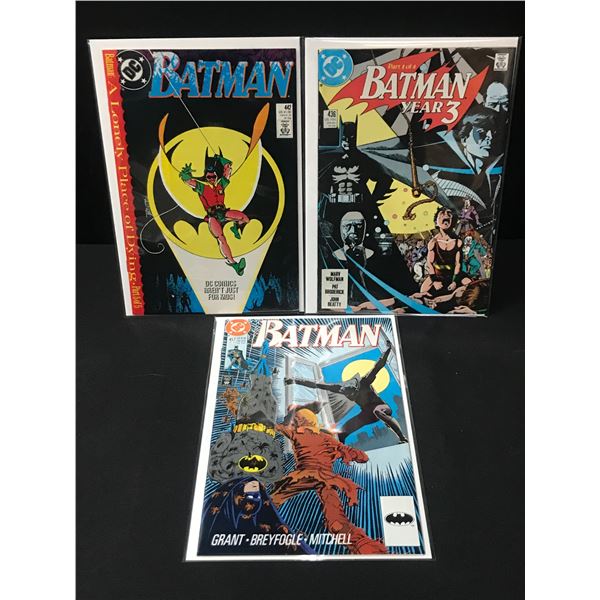 LOT OF 3 BATMAN COMICS - DC COMICS
