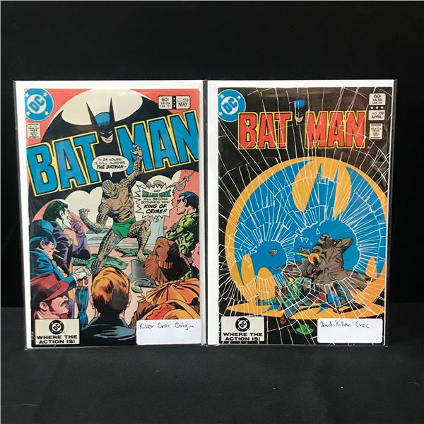 LOT OF 2 BATMAN COMICS #358-359 KILLER CROC ORIGIN - DC COMICS