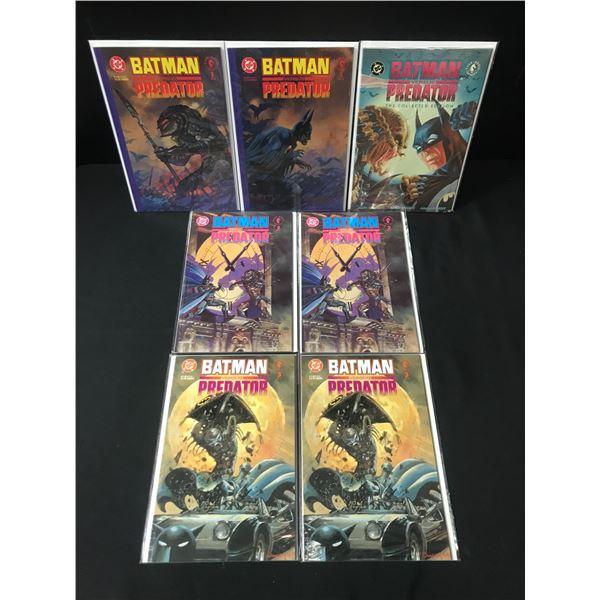 LOT OF 7 BATMAN VERSUS PREDATOR COMICS - DC COMICS