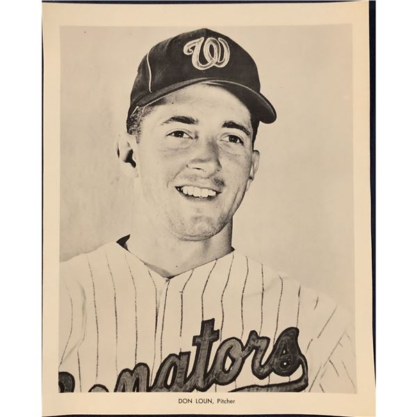 WASHINGTON SENATORS PUBLICITY GLOSSY - DON LOUN