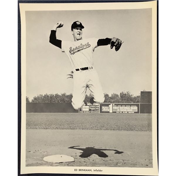 WASHINGTON SENATORS PUBLICITY GLOSSY - ED BRINKMAN