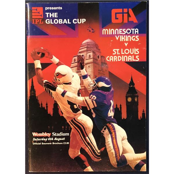1983 NFL GLOBAL CUP PROGRAM - MINNESOTA vs ST. LOUIS